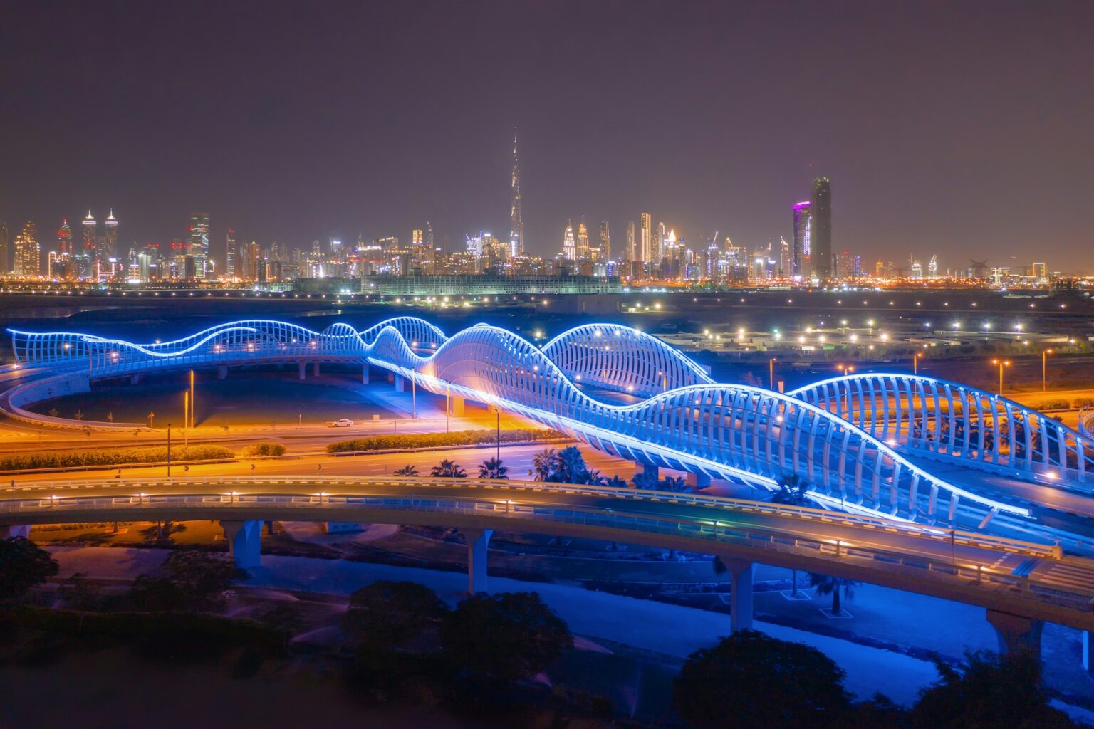 Dubai Downtown skyline, United Arab Emirates or UAE. Urban city.