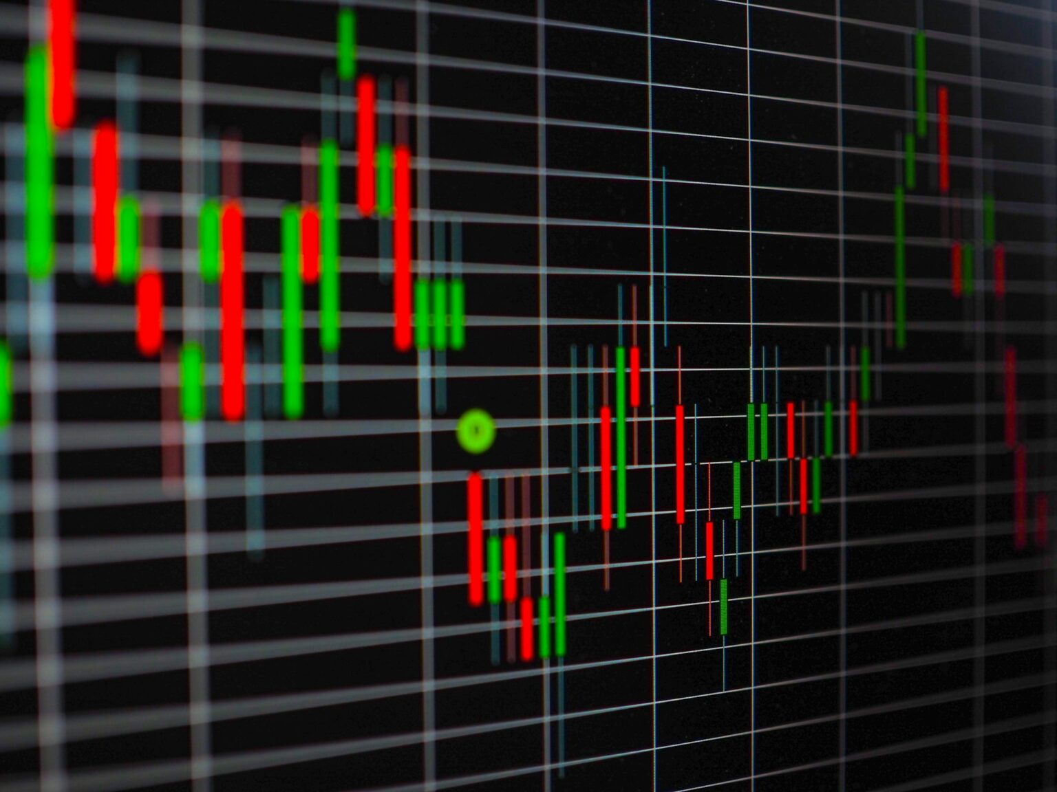 Close up of monitor stock graph for business