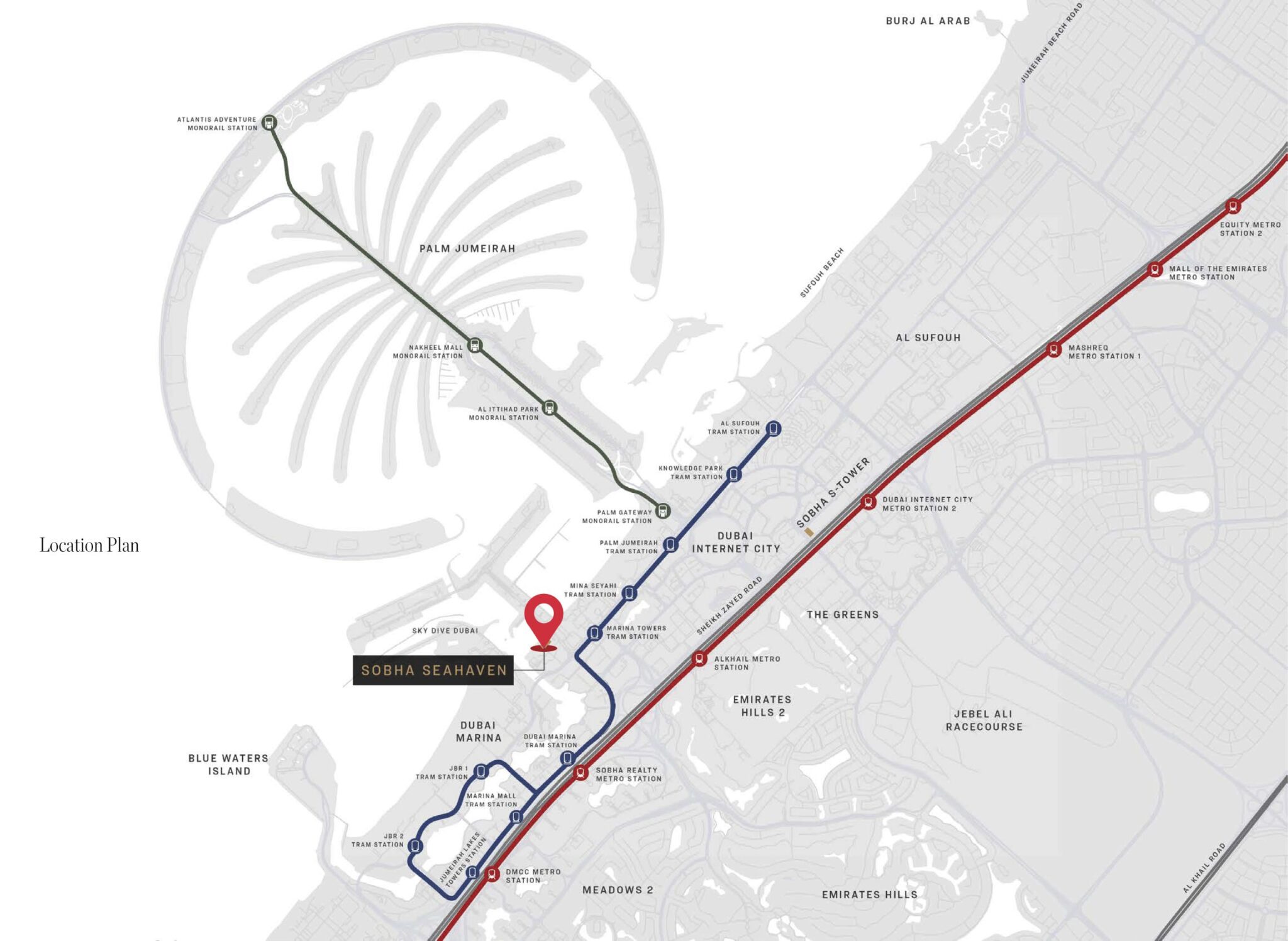 Sobha SeaHaven Location Map